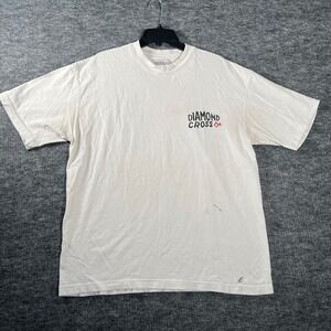 Diamond Cross Ranch Jackson Hole Graphic T-Shirt Mens Large White Western